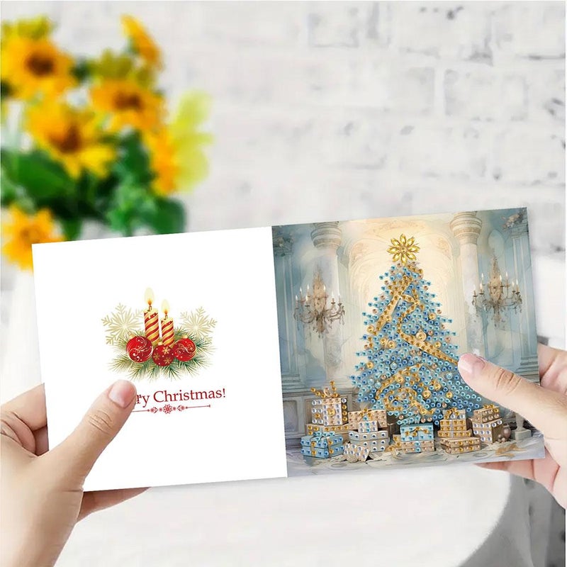 6PCS DIY Diamond Art Christmas Greeting Cards Kit, Snowman Deer Santa Claus Diamond Art Christmas Cards Making, Xmas Crafts with Envelopes for Adults Kids Gifts - Image 5